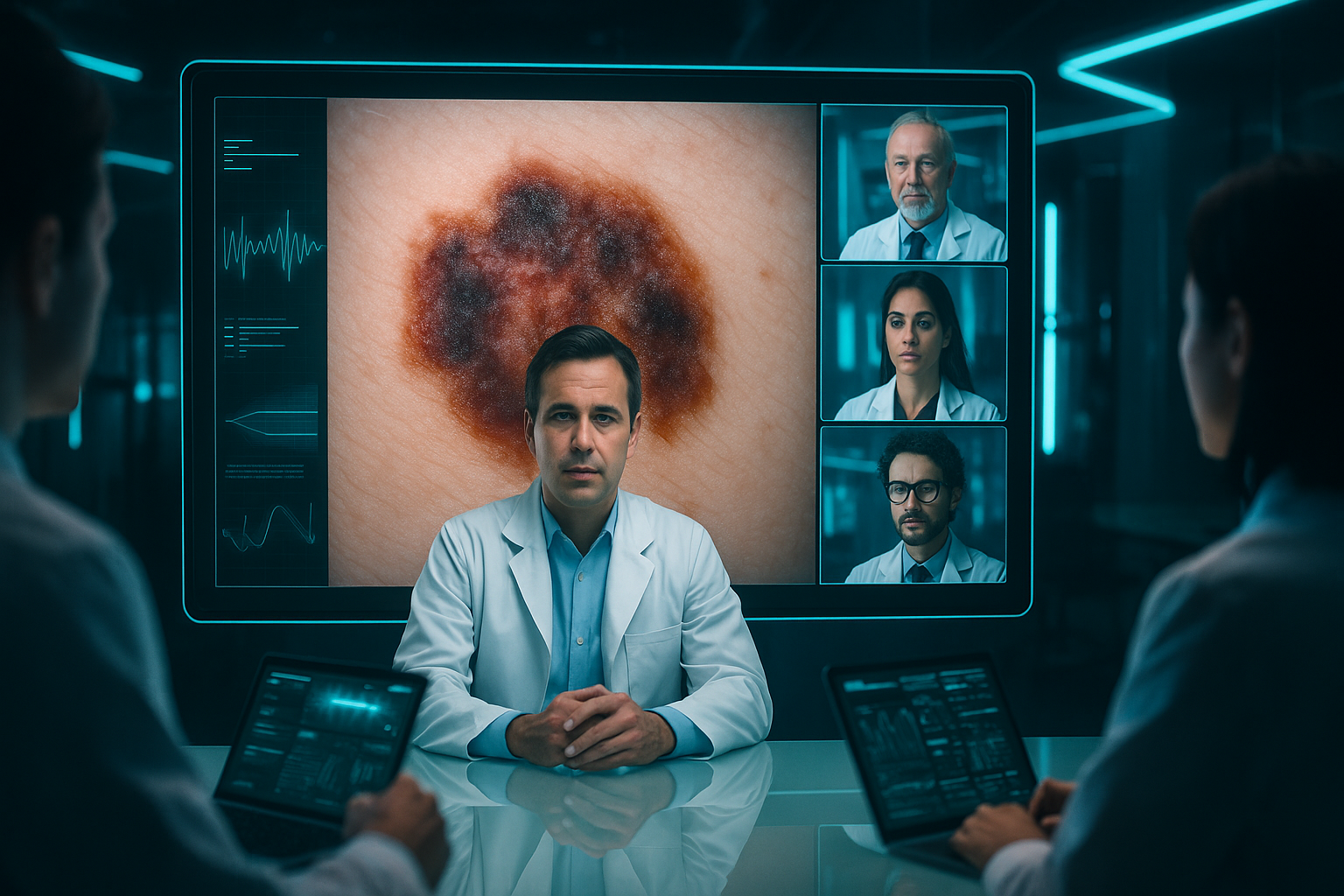 Tela do aplicativo compartilhando imagens em videoconferência com grupo de pesquisa