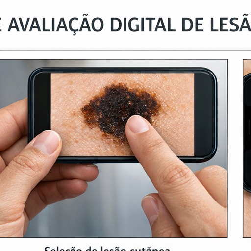 Seleção de lesão cutânea no celular