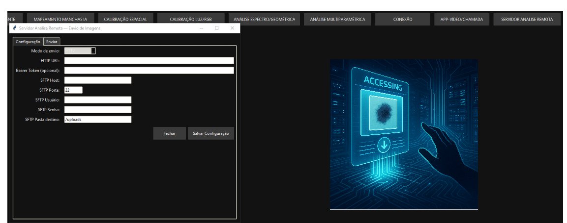 Servidor de análise remota com grande banco de imagens